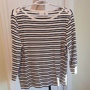 Chico's Black and White Striped Women's Top